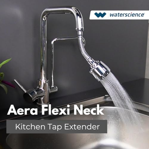 WaterScience Flexible Tap Extension for Kitchen Sink | 2 Flow Modes | Faucet Extender for Taps | Upto 50% Water Saving - Flexi Neck (Suitable for large sinks) - Image 2