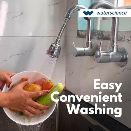 WaterScience Flexible Tap Extension for Kitchen Sink | 2 Flow Modes | Faucet Extender for Taps | Upto 50% Water Saving - Flexi Neck (Suitable for large sinks) - Image 5