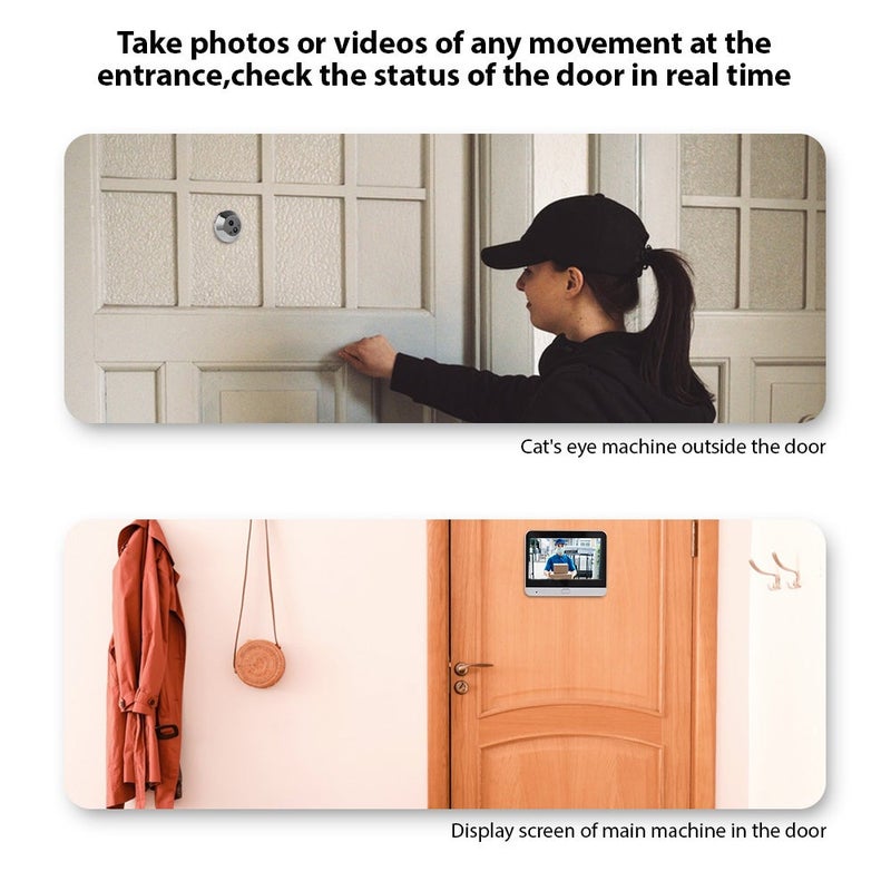 جرس فيديو ذكي 2.4G WiFi بشاشة 4.3 بوصة ورؤية ليلية 1080P - Image 2