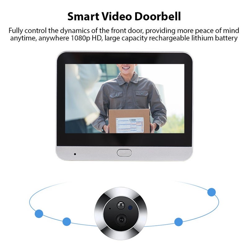 جرس فيديو ذكي 2.4G WiFi بشاشة 4.3 بوصة ورؤية ليلية 1080P - Image 3