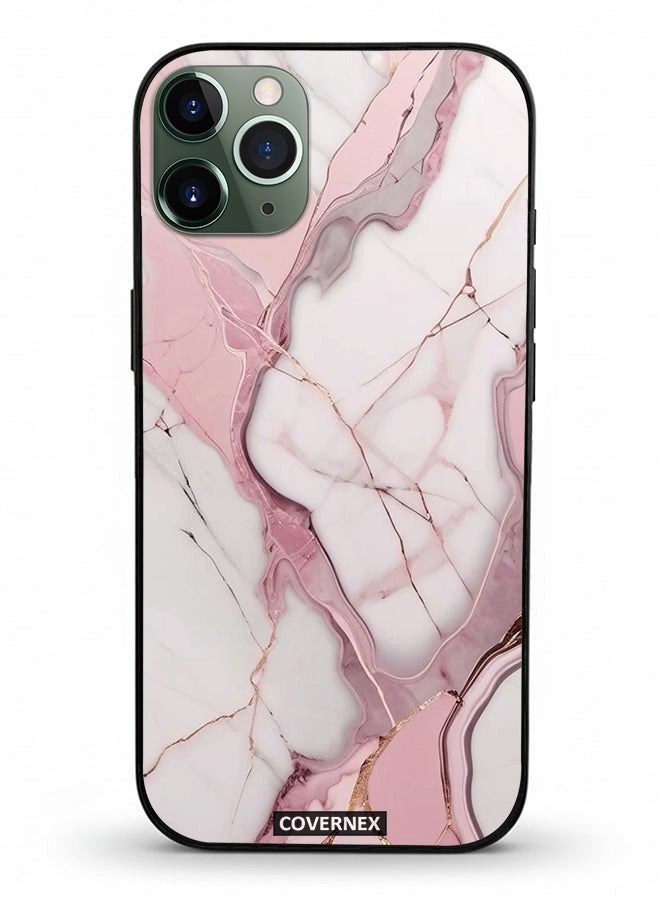 Covernex Apple iPhone 11 Pro Max Protective Case Cover Printed Featuring Rose Quartz Marble Texture - Image 2