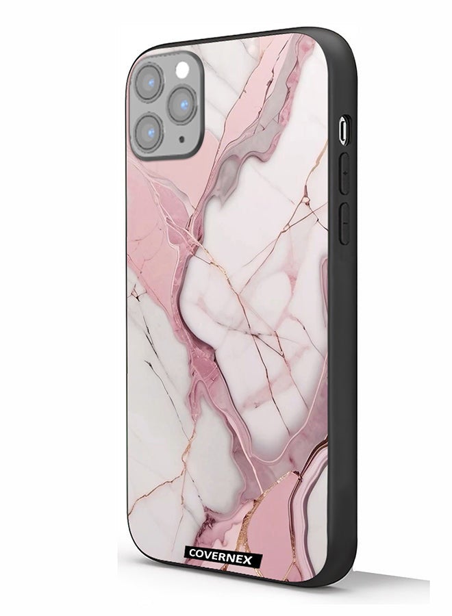 Covernex Apple iPhone 11 Pro Max Protective Case Cover Printed Featuring Rose Quartz Marble Texture - Image 1