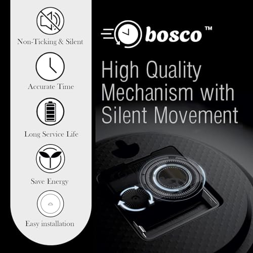 Bosco Decorative Non Ticking Silent, White dial with Rose Gold Frame 30 CM, Modern Design Round Wall Clock for Home, Living Room, Bedroom, Office and Kitchen | BWC-1801 - Image 2