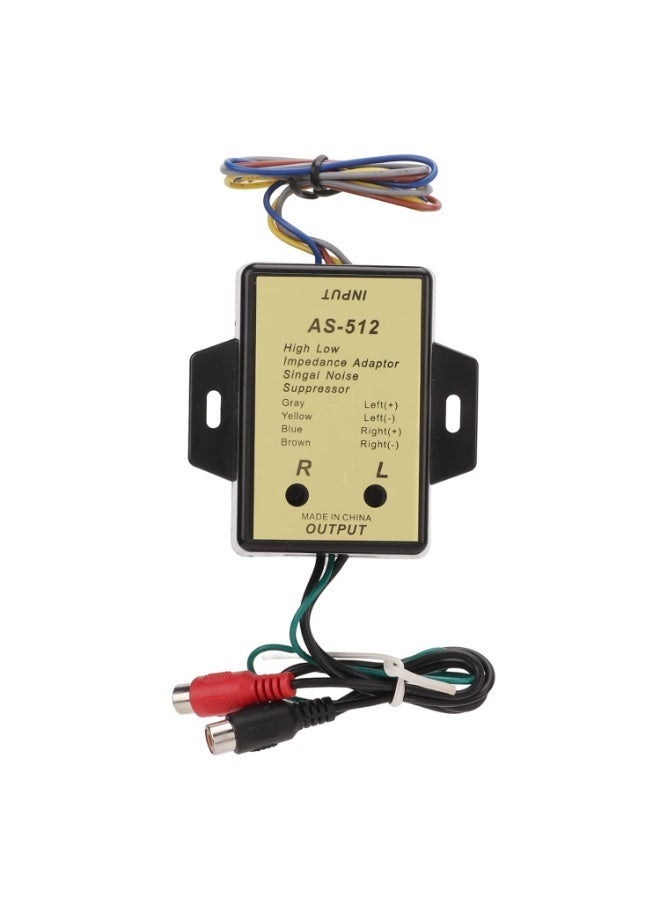 Audio Impedance Converter High Low Output Level Adapter Durable Wear Resistant 2-Channel Line Easy Operation Car Amplifier - Image 3