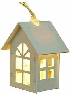 KOSHIYA KOSHIYA Wooden White House Shaped Led String Light 14 pcs String Light Room Decor String Lamps Christmas Party White House Shaped Led White  - Image 4