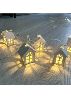 KOSHIYA KOSHIYA Wooden White House Shaped Led String Light 14 pcs String Light Room Decor String Lamps Christmas Party White House Shaped Led White  - Image 2