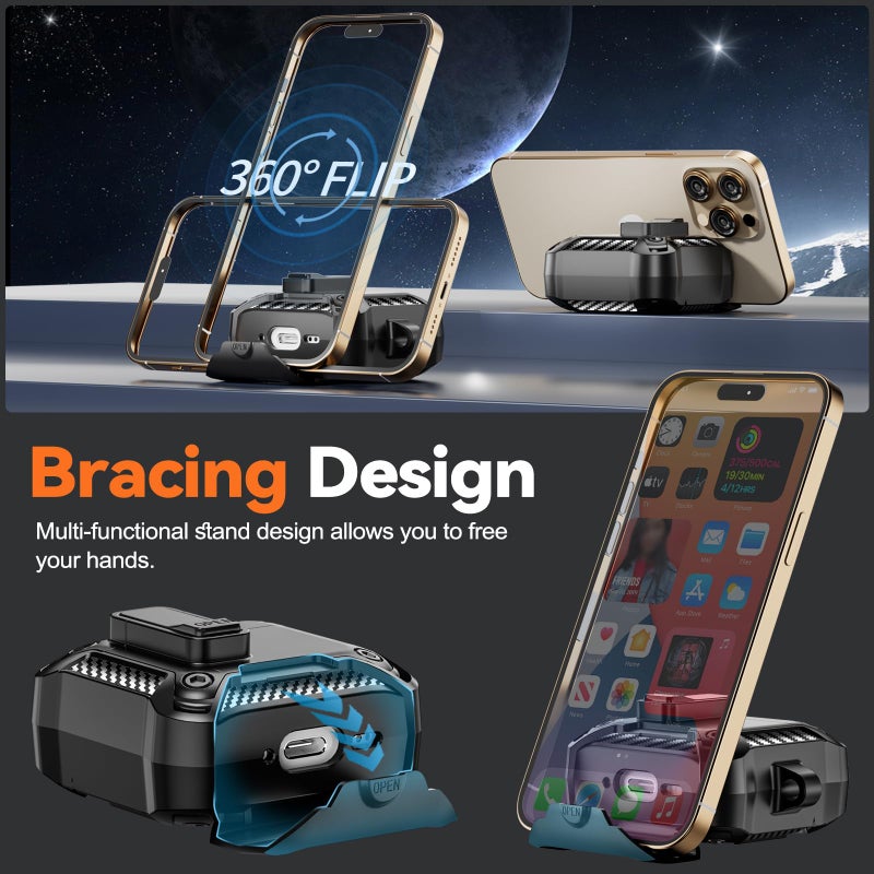 Polislime for AirPods 4 Generation Case with Phone Stand,Full Drop Protection Automatic Snap Switch Design with Cleaner Kit for Airpods 4th with Active Noise Cancellation Charging(2024) - Image 3