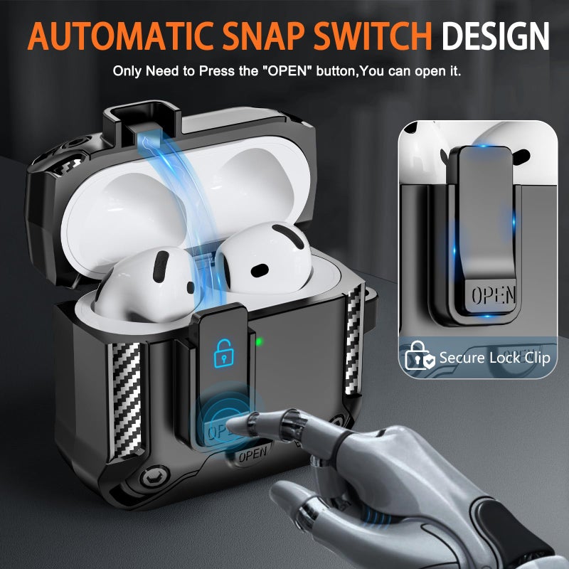 Polislime for AirPods 4 Generation Case with Phone Stand,Full Drop Protection Automatic Snap Switch Design with Cleaner Kit for Airpods 4th with Active Noise Cancellation Charging(2024) - Image 4