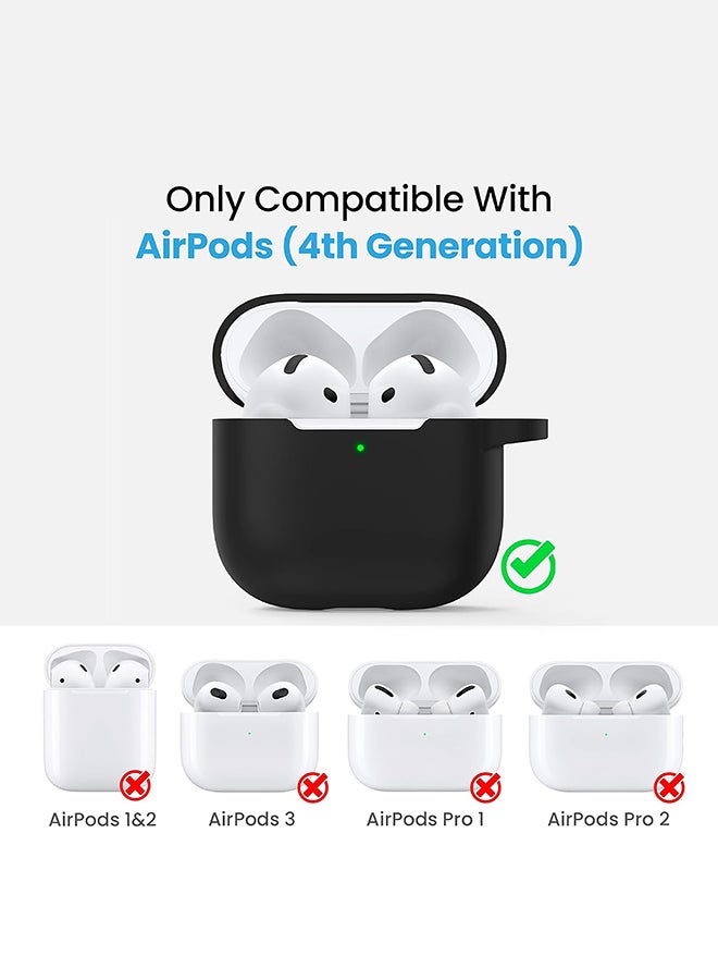 O Ozone For AirPods 4 Silicone Case Cover (2024) ,Full Body Protective Shock-Resistant Silicone Case Cover With Carabiner For Men & Women - Deep Green  - Image 2