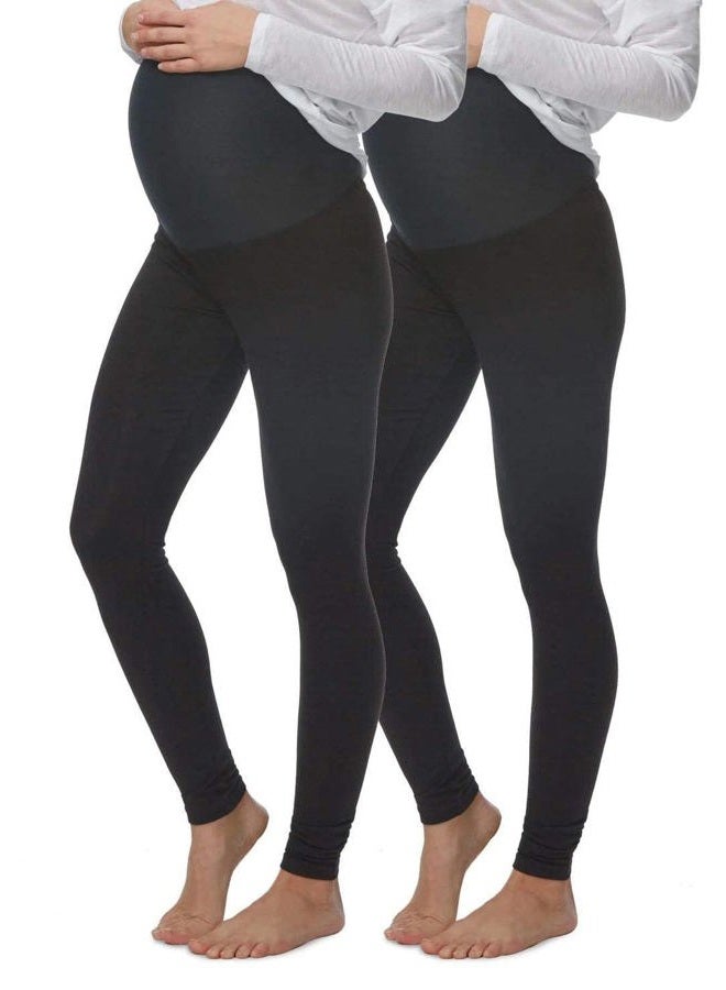 Felina Velvety Soft Maternity Legging | 2-Pack (XX-Large) Black - Image 1