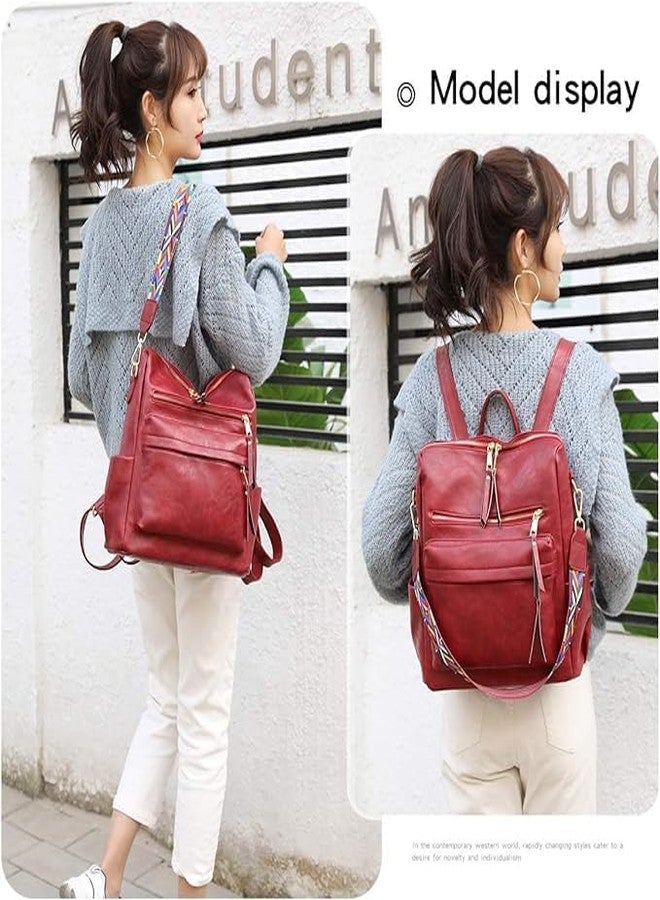 CRAFTIFY Backpack for women | Women's Fashion Backpack Purses Multipurpose Design Handbags and Shoulder Bag with sling belt | Handbag | College | Girls | Office | Printed | Gifts | women backpack bags (Maroon) - Image 3