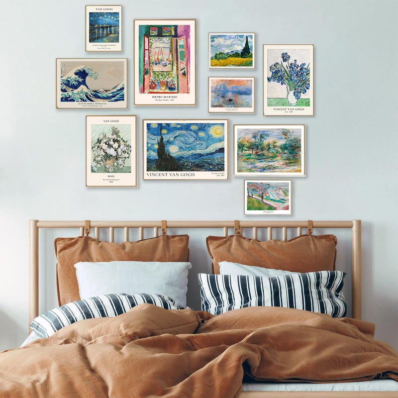 KBKBART Vintage Eclectic Wall Decor Set of 9 Abstract Eclectic Prints Matisse Van Gogh Claude Monet Maximalist Famous Artist Painting Aesthetic Pictures Trendy Maximalism Poster for Aesthetic Bedroom - Image 3