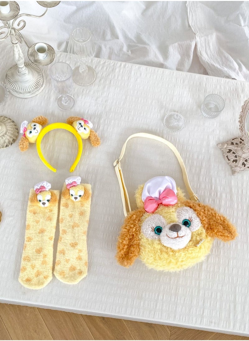 Generic - Three Piece Set — Girl's Stylish Cartoon Love Fake Two-Piece Sweater Knitted Dress Hair Hoop Handbag - Image 1