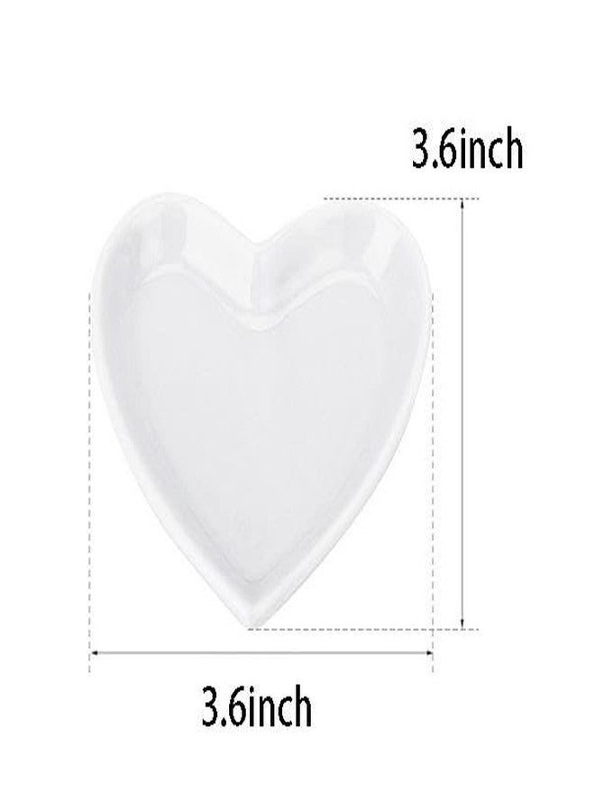 Mozacona 4pcs Ceramic Heart Shape Jewelry Trays Jewelry Dishes Storage Trays - Image 2