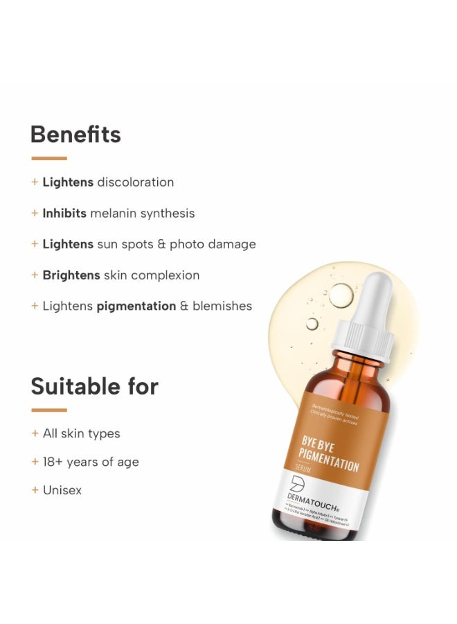 DERMATOUCH Bye Bye Pigmentation Serum | For Pigmentation, Dark Spots, Blemishes | For all skin types | For Both Men & Women | 30ml - Image 2