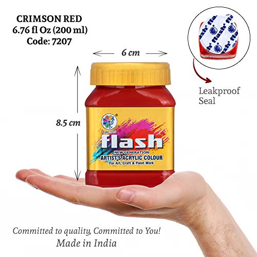 Flash Acrylic Colour (Crimson Red, 200 ml) - Image 2
