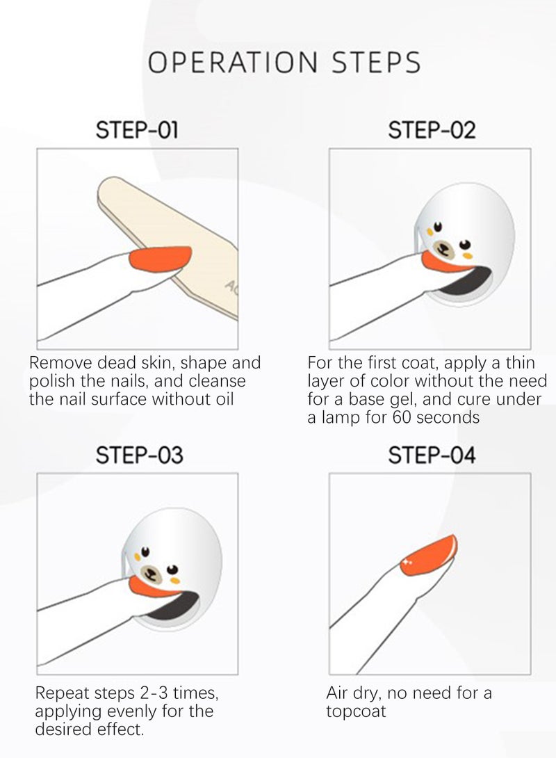 3 in 1 One Step Gel Polish Soak Off UV LED without Base and Top Coat Long Lasting Safe Fast Cure Nail Art Manicure for Starter Salon DIY at Home 10ml