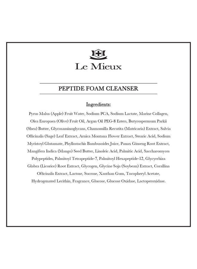 Le Mieux Peptide Foam Cleanser - Age Defying Face Wash with Marine Collagen & 3 Peptides for Glowing Skin, Foaming Cleanser for Dry Skin, No Parabens or Sulfates (6 oz / 180 ml) - Image 3