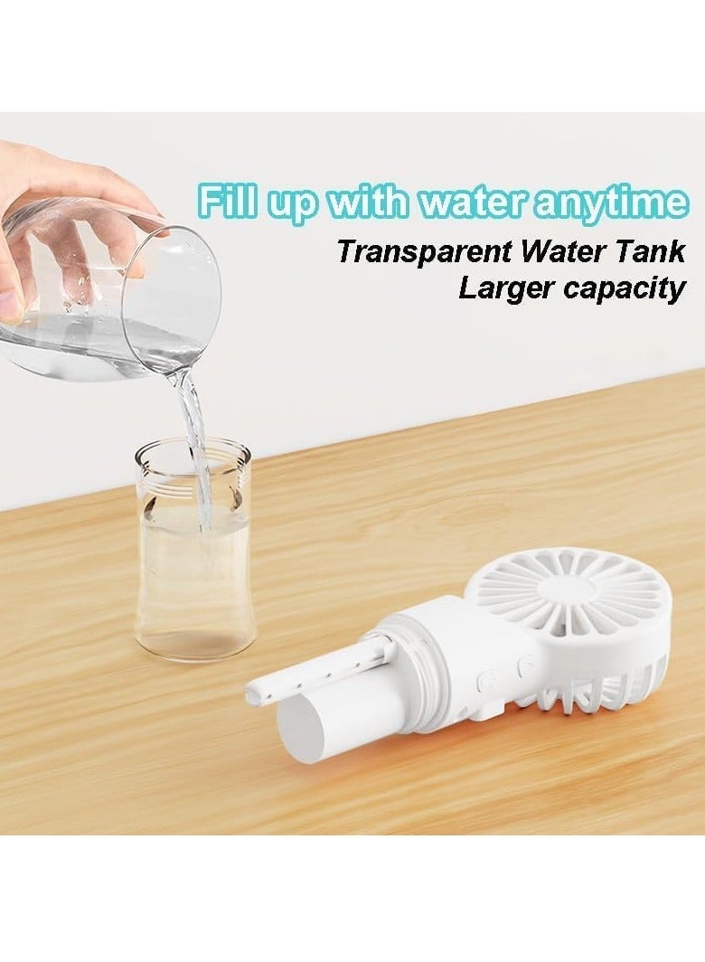 Handheld Fan, Rechargeable Misting Hand Fan, Multi-purpose for Portable Mini Mister Fan, 4 Speeds  20ml Spray  90° Foldable USB Personal Water Fan for Travel Office Outdoor (White)  - Image 5