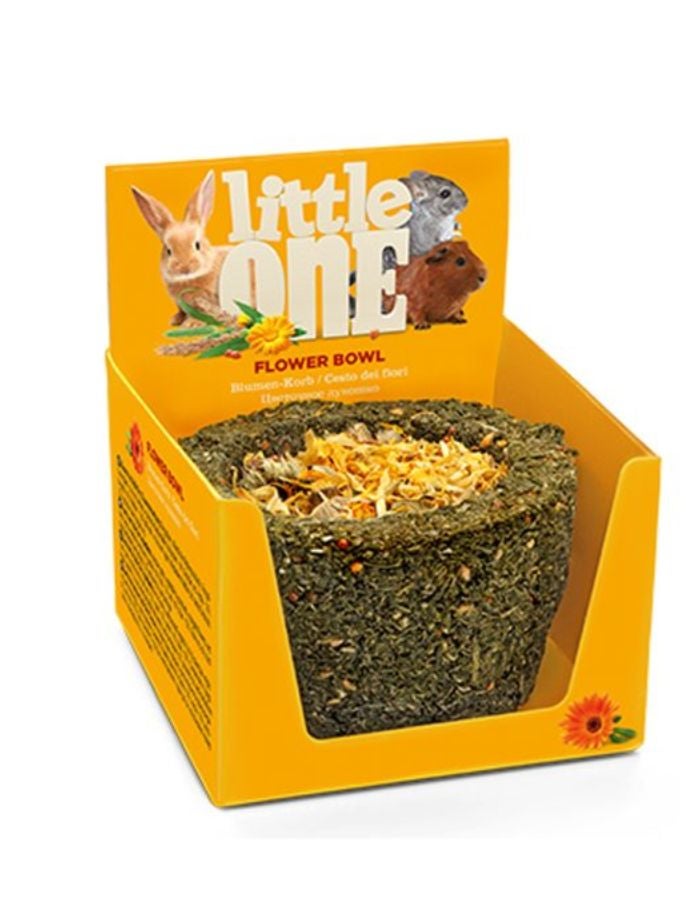 Little One™ Flower Bowl Treat-Toy for Rabbits and Rodents 120g – Natural Chew & Snack