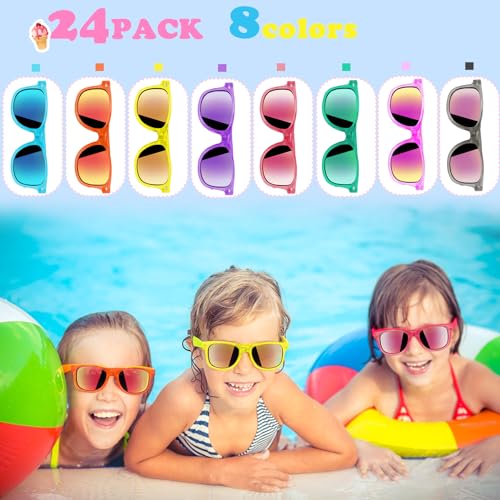 ontigola 48 Pieces Summer Clean Glasses Beach Balls Bulk Party Favors for Kids 24Pack Neon Glasses 24Pack Beach Balls Boys Girls Graduation Party Supplies for Beach Day Pool Party Favors Goodie Bag Favors - Image 5