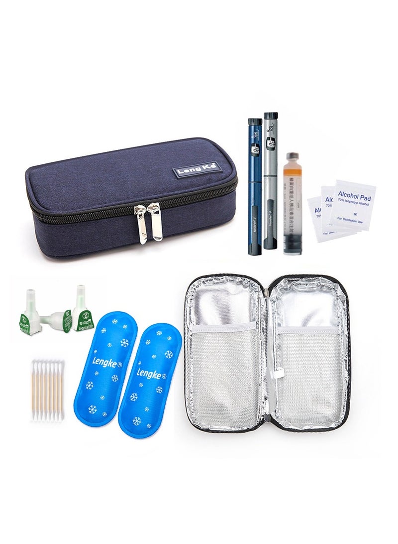 Leng Ke Insulin Cooler Travel Carrying Case Diabetic Medication Cooling Bag with 2 Ice Packs - Image 1