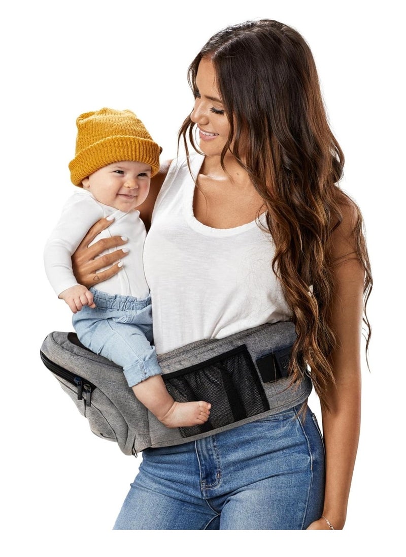 Gonice Baby Carrier -Adjustable, Machine Washable, Ergonomic Newborn + Toddler + Child Carrier, Safe Ultra-Comfortable Waist Carrier Grey  - Image 1
