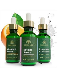 TREE OF LIFE Total Skin Reset, Vitamin C Serum + Retinol Serum + Hyaluronic Acid Serum, 3x1 fl oz  - Image 2