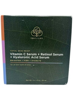 TREE OF LIFE Total Skin Reset, Vitamin C Serum + Retinol Serum + Hyaluronic Acid Serum, 3x1 fl oz  - Image 1