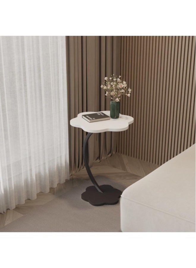 طاولة جانبية على شكل سحابة، طاولة قهوة على شكل C مع إطار معدني، مناسبة للكنبة، طاولة صغيرة للعيش وغرفة النوم، مناسبة للاستخدام الداخلي والخارجي، طاولة بجانب السرير - Image 1