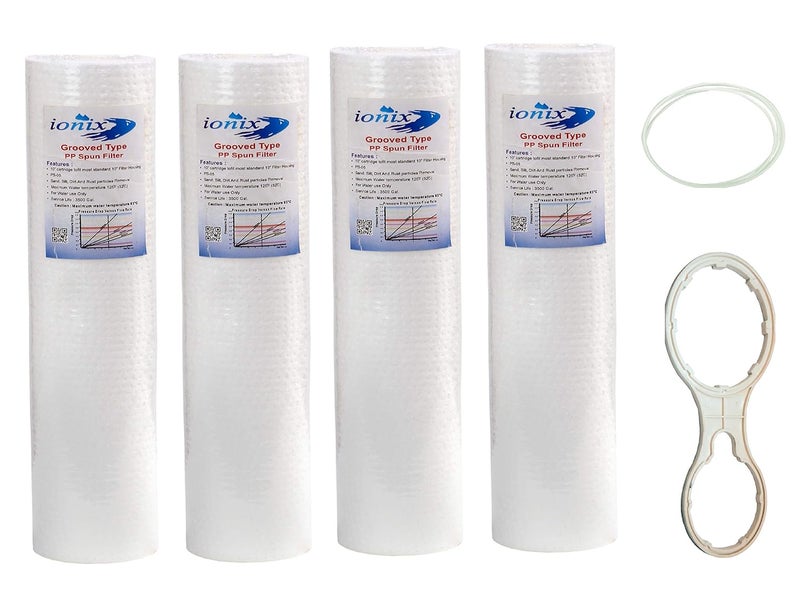 IONIX Grooved Type Spun Filter Higher Shelf Life Ultra Filteration Technology Compatible with All Standard Size 10 inch pre Filters - Image 1