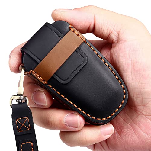EASYANT Leather Car Key Fob Cover Fit for Ford F-150 Mustang Remote Keyless Entry Car Smart Key Sleeve 5 Buttons Black - Image 4