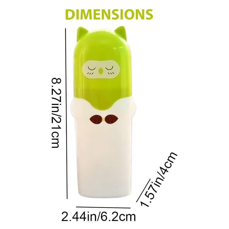 Aseenaa Plastic Cute Cartoon Shape Portable Toothbrush Case Holder for Bathroom Storage, Camping and Travel | Pack of 2 | Color : Multi - Image 2