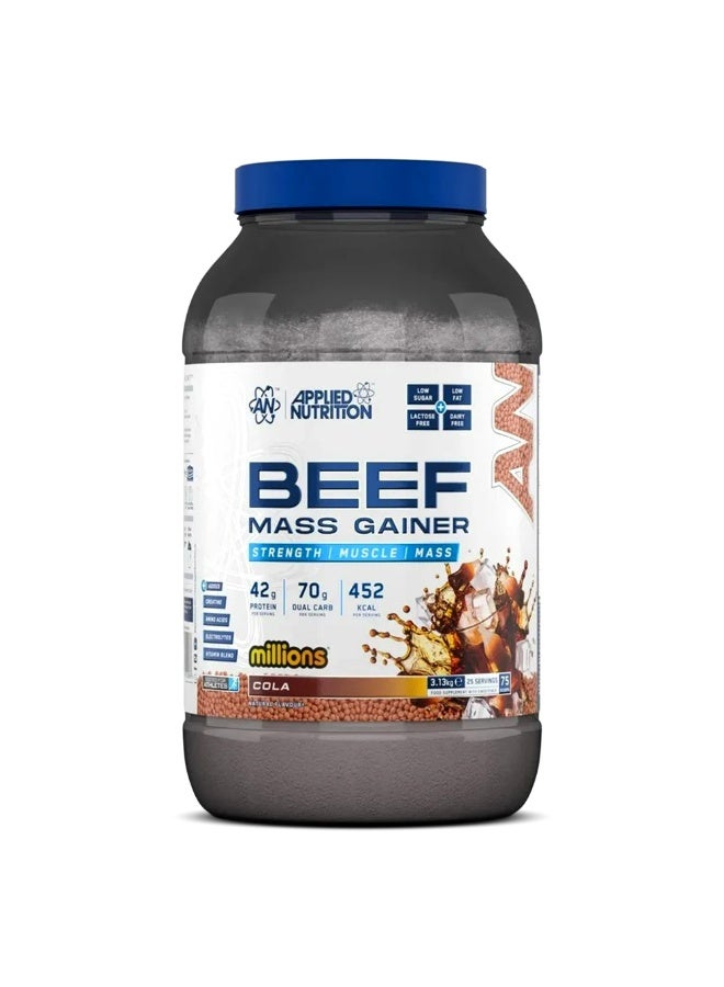 أبلايد نيوتريشن Applied Nutrition Beef Mass Gainer, 3 Kg, 75 servings Beef Protein million COLA - Image 1