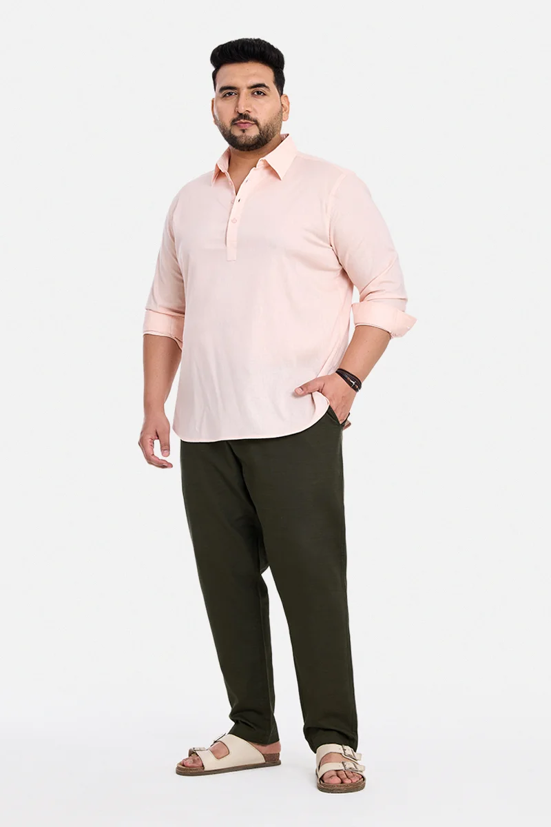 SNITCH Olive Solid Regular Fit Casual Plus Size Chinos