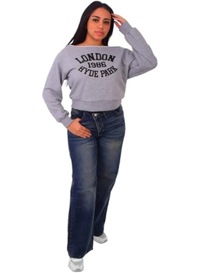 Mosca Wear Boatneck Cotton Sweatshirt for Women - Image 3