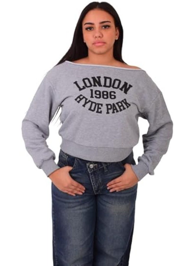Mosca Wear Boatneck Cotton Sweatshirt for Women - Image 1