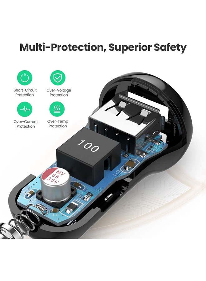 Ugreen Mini 24w Car Phone Charger Portable 4.8A Dual USB Charge Adapter - Image 5