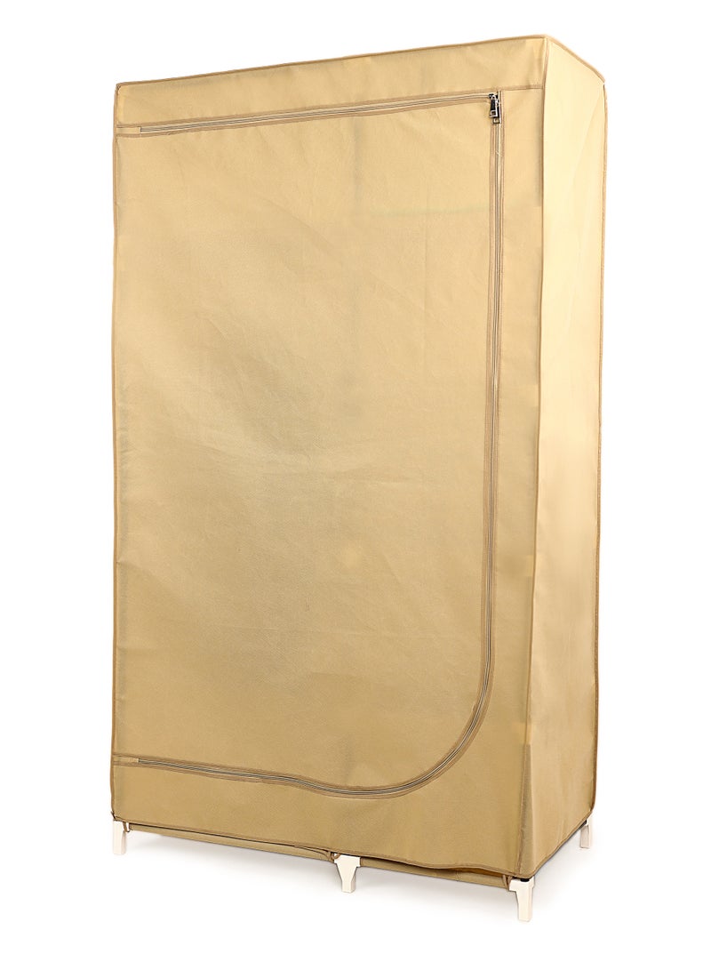 TTTP The Professionals Choice FOLDABLE NON-WOVEN WARDROBE WITH SEVEN SHELVES AND A HANGING BAR. SIZE 91.5X45X160 CM - BEIGE COLOR - Image 4