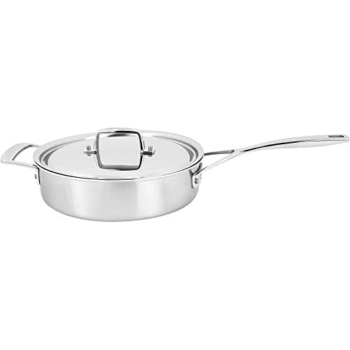 Demeyere Essential 5-ply 3-qt Stainless Steel Saute Pan with Lid - Image 1