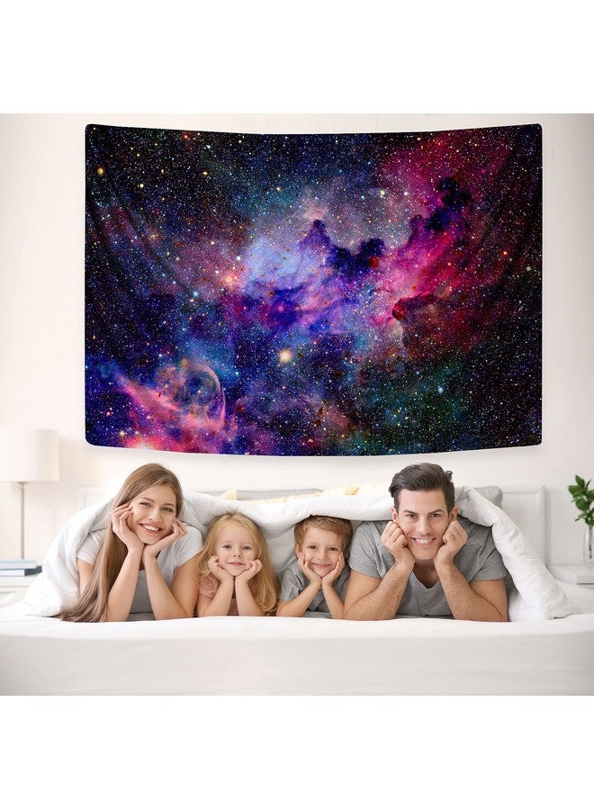 KYKU Galaxy Tapestry Wall Hanging Purple Outer Space Tapestry Cool Trippy Nebula Universe Tapestries For Bedroom Living Room Dorm Decor (W59.1 × H51.2 Purple) - Image 3