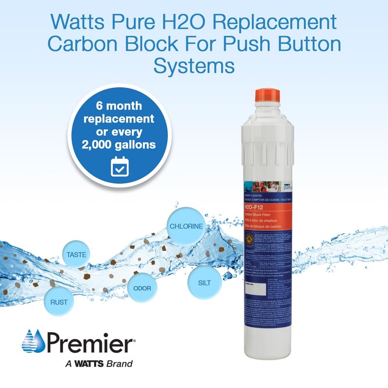 Watts Premier Watts Pure H2O Carbon Block Replacement Filter for Under Sink - Image 3