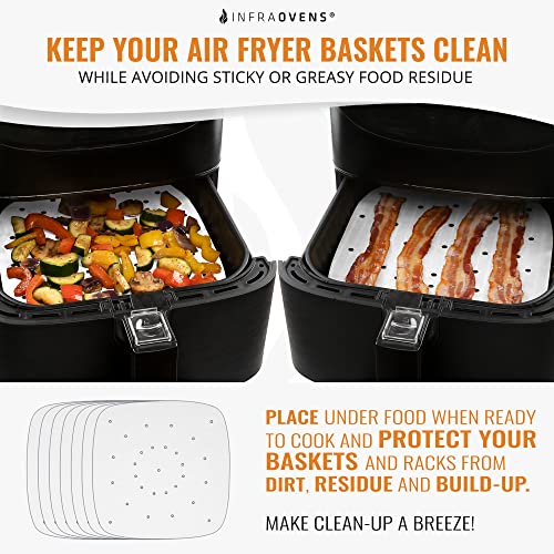 INFRAOVENS Air Fryer Perforated Parchment Paper Liners Compatible with Philips, NuWave® Brio, Chefman, Secura, Black Decker +More | Bundle Set of 100 Sheets + Baking Accessories by Infraovens (XXXL) - Image 3