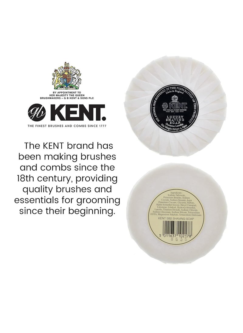 KENT - Kent SB2 Shaving Soap Puck Shaving Soap Refill for Men for Shaving Soap Bowl Use with Shaving Brush for Men, Luxury Shave Barber Soap Made with Extracts of Lavender, Pine, and Clove, Made in England - Image 1