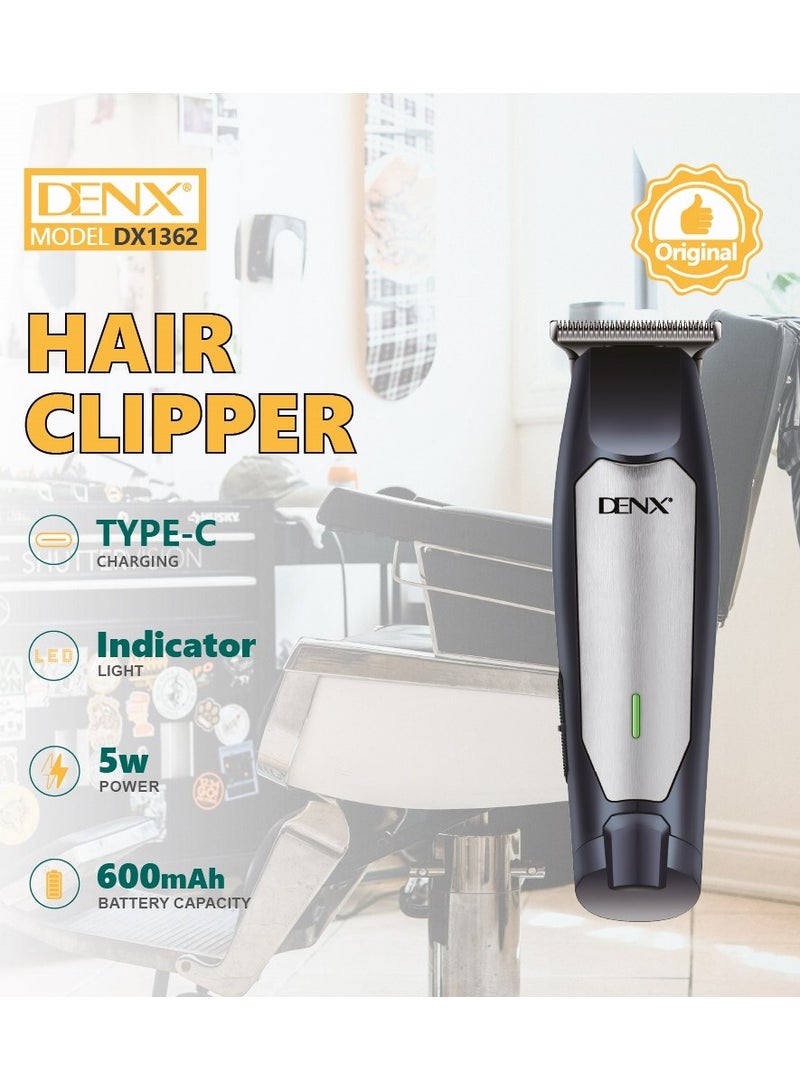 Denx DX1362 Hair Clipper - Fast Type-C Charging, Steel Blade, Professional Performance for Men - Image 2