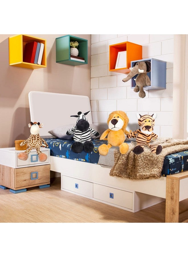 Aoriher 5 Pieces Safari Stuffed Animals Toy Set Includes Lions Tigers Elephants Zebras And Giraffes 11.8 Inch Wild Animals Soft Realistic Jungle Animals Toys For Boys, Girls, Adults - Image 5