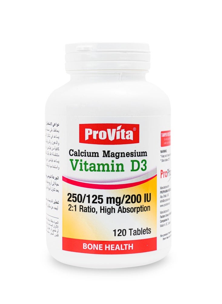 ProVita PROVITA CAL MAG D3 Calcium Citrate Magnesium Citrate and Vitamin D3 120 TABLETS  - Image 1