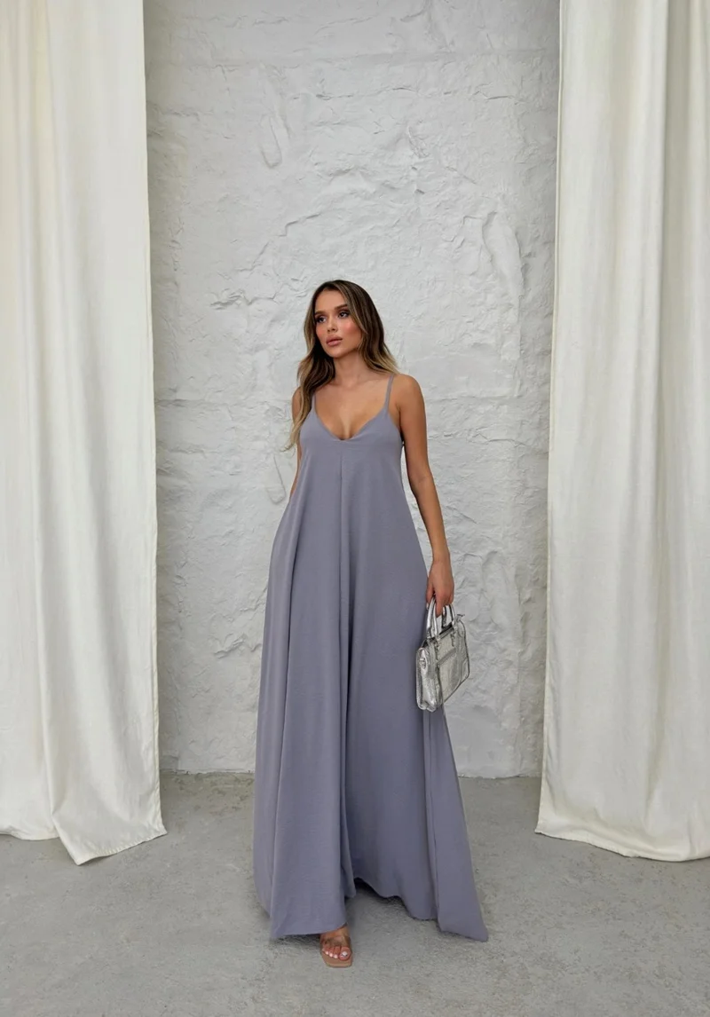 ايشيلدا فاشن Işılda Ayrobin Fabric Suspender Dress