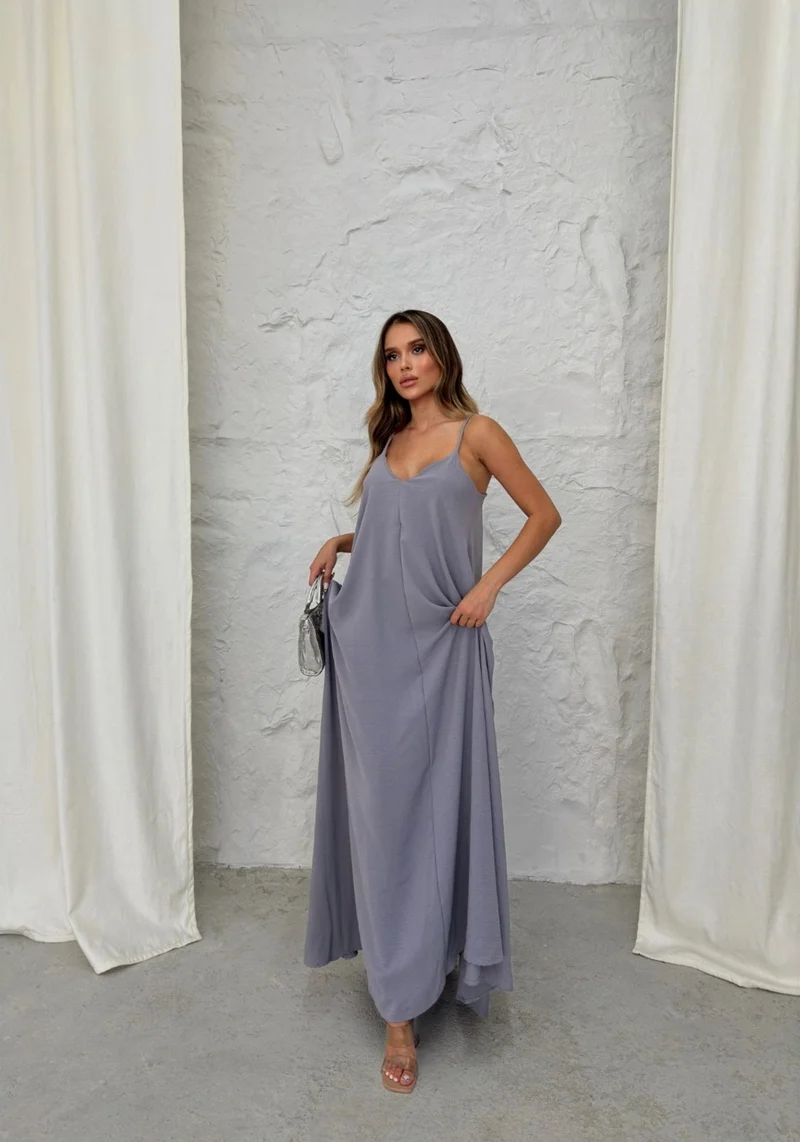 ايشيلدا فاشن Işılda Ayrobin Fabric Suspender Dress