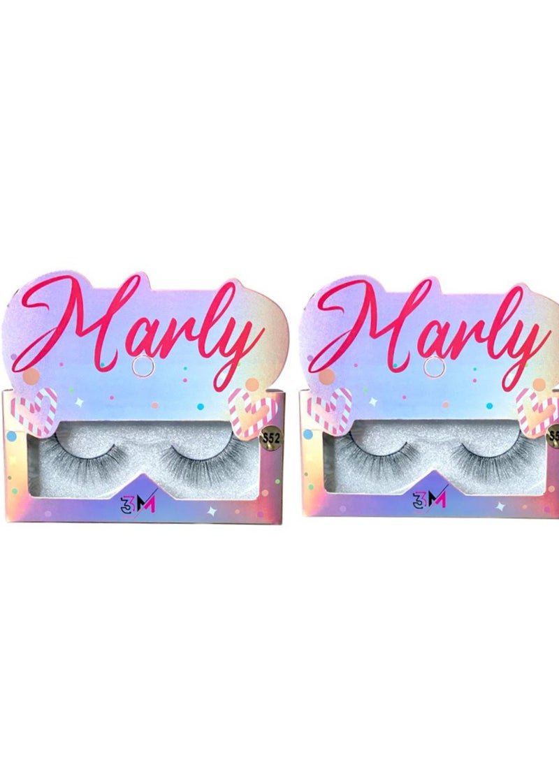 رموش مارلي أوزيشنز 3 إم كوزماتيكس، S52 أسود (قطعتان)